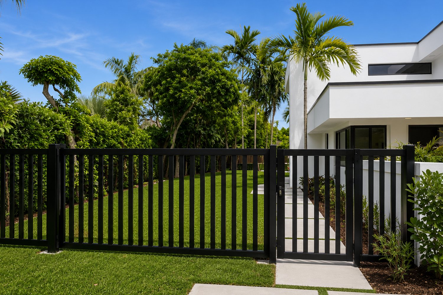 Black perimeter fence