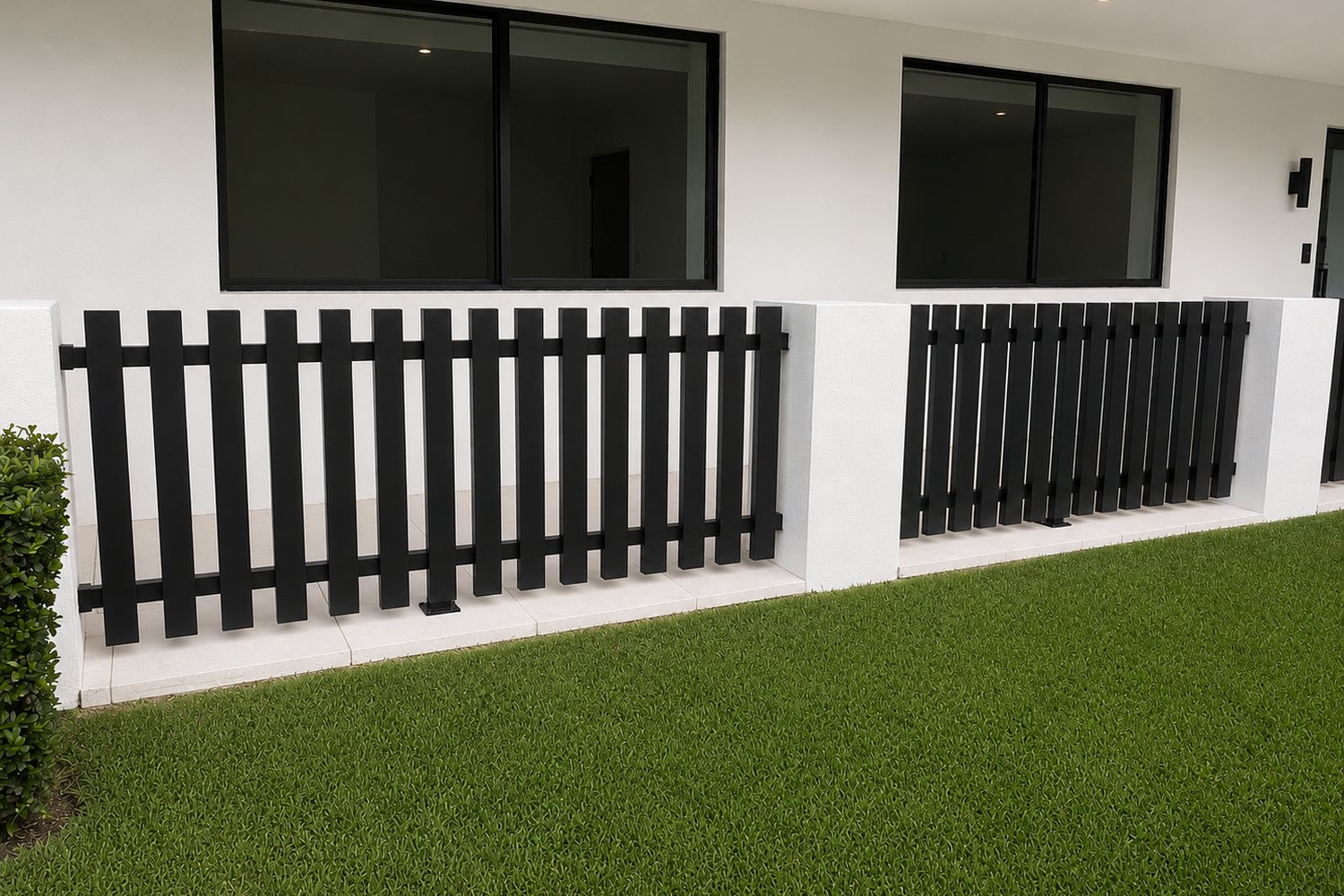 Black balcony railing system