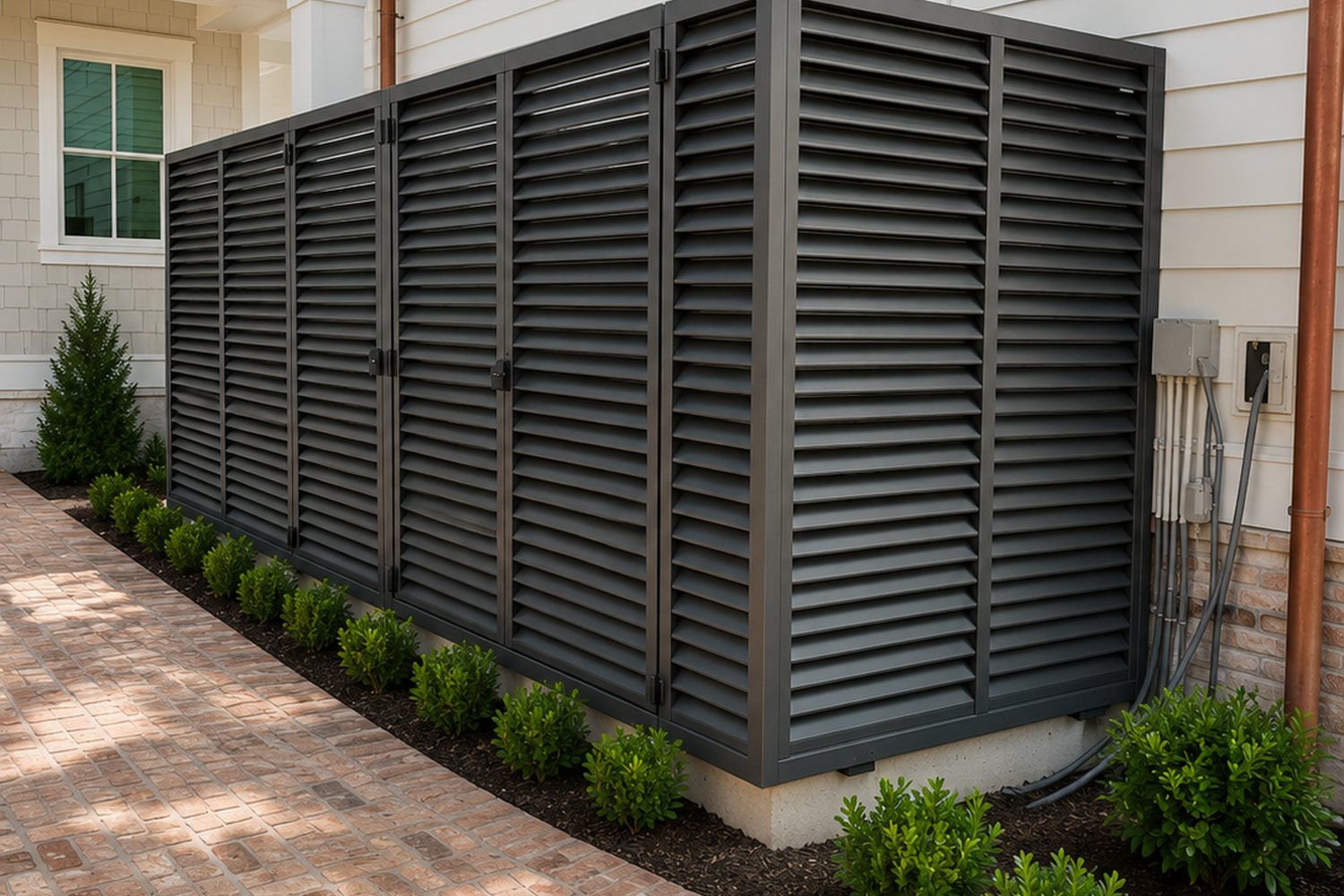 Outdoor metal screen enclosure