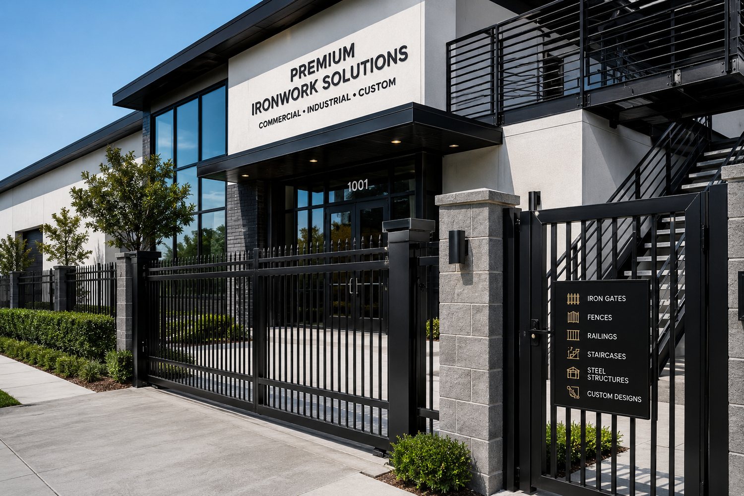 Commercial metal gate and storefront fencing